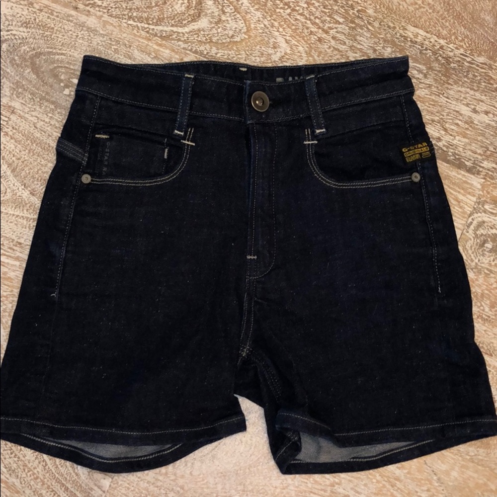 G-Star high waist blue denim jean shorts size 25